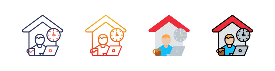 Homework Multi Style Icon Set Vector 