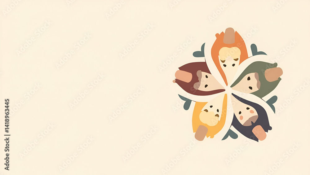 Aufkleber modern minimalistic diversity icons: elegant symbols of inclusion and multicultural unity with refin