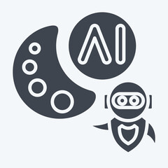 Icon AI Drawing. related to Artificial Intelligence symbol. glyph style