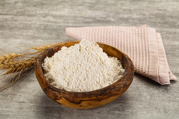 Wheat flour for cooking in the bowl