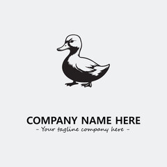 Duck illustration black and white for logo company vector image