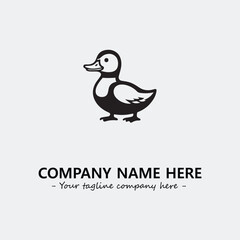Duck illustration black and white for logo company vector image