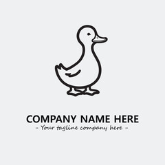 Duck illustration black and white for logo company vector image