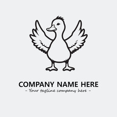 Obraz premium Duck illustration black and white for logo company vector image