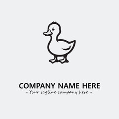 Duck illustration black and white for logo company vector image
