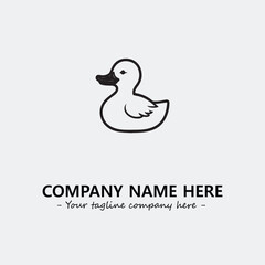 Duck illustration black and white for logo company vector image