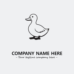 Duck illustration black and white for logo company vector image