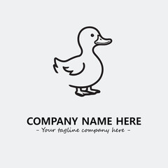 Duck illustration black and white for logo company vector image