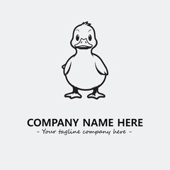 Duck illustration black and white for logo company vector image