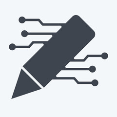 Icon AI Content Writing. related to Artificial Intelligence symbol. glyph style