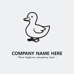 Duck illustration black and white for logo company vector image