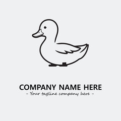 Duck illustration black and white for logo company vector image