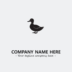 Duck illustration black and white for logo company vector image