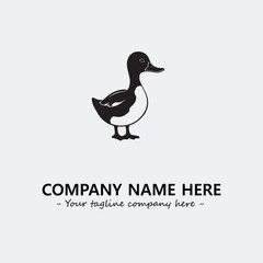Duck illustration black and white for logo company vector image