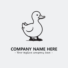 Duck illustration black and white for logo company vector image