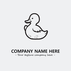 Duck illustration black and white for logo company vector image