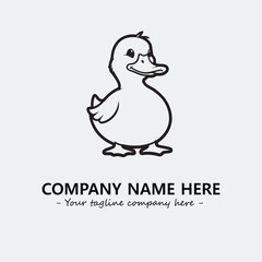 Duck illustration black and white for logo company vector image