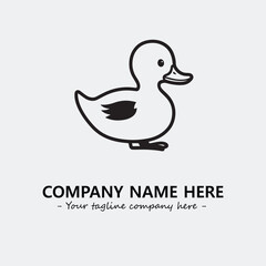 Duck illustration black and white for logo company vector image
