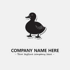 Duck illustration black and white for logo company vector image