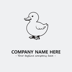 Duck illustration black and white for logo company vector image