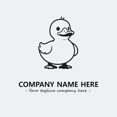Duck illustration black and white for logo company vector image