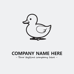 Duck illustration black and white for logo company vector image