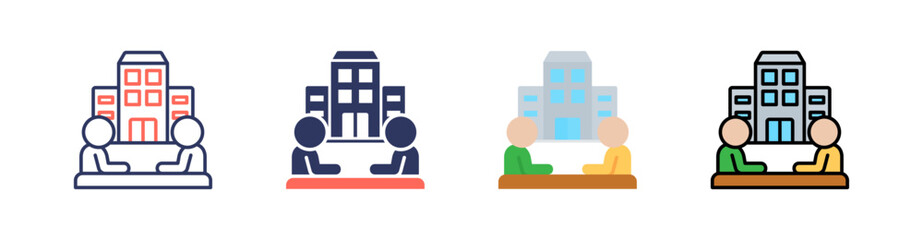 Co Founder Multi Style Icon Set Vector 