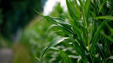 Obraz premium Corn tree growing up in farm for agriculture.