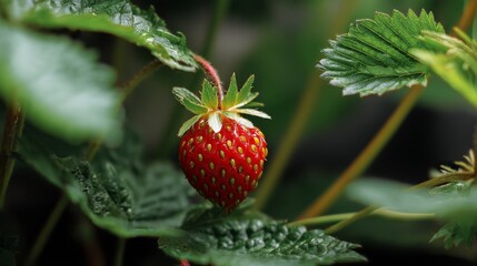 Strawberry tree growing up for harvest farmer and health fruit concept.