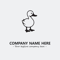 Duck illustration black and white for logo company vector image