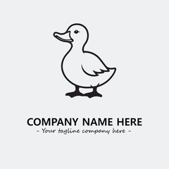 Duck illustration black and white for logo company vector image