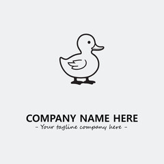 Duck illustration black and white for logo company vector image