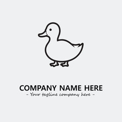 Duck illustration black and white for logo company vector image