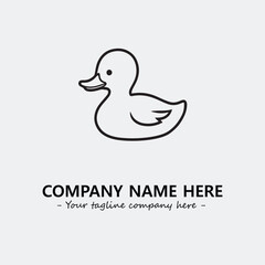 Duck illustration black and white for logo company vector image