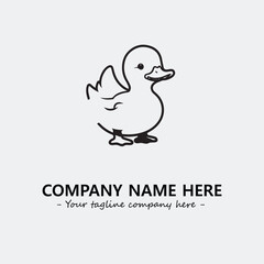 Duck illustration black and white for logo company vector image