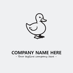 Duck illustration black and white for logo company vector image