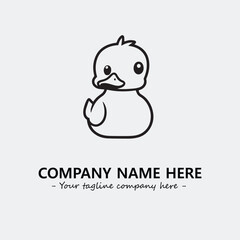 Duck illustration black and white for logo company vector image