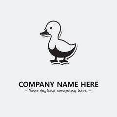 Duck illustration black and white for logo company vector image