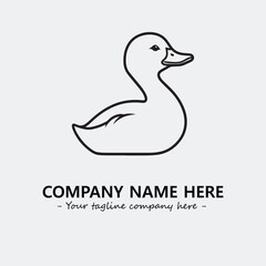 Duck illustration black and white for logo company vector image