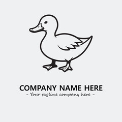 Duck illustration black and white for logo company vector image