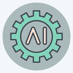 Icon AI Tools. related to Artificial Intelligence symbol. color mate style