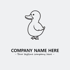Duck illustration black and white for logo company vector image