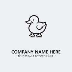 Duck illustration black and white for logo company vector image