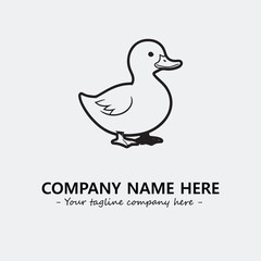 Duck illustration black and white for logo company vector image