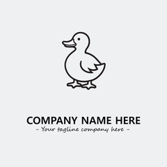 Duck illustration black and white for logo company vector image