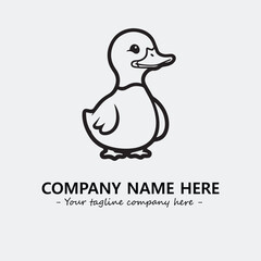 Duck illustration black and white for logo company vector image