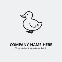 Fototapeta premium Duck illustration black and white for logo company vector image