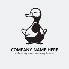 Duck illustration black and white for logo company vector image