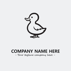 Duck illustration black and white for logo company vector image