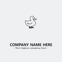 Duck illustration black and white for logo company vector image